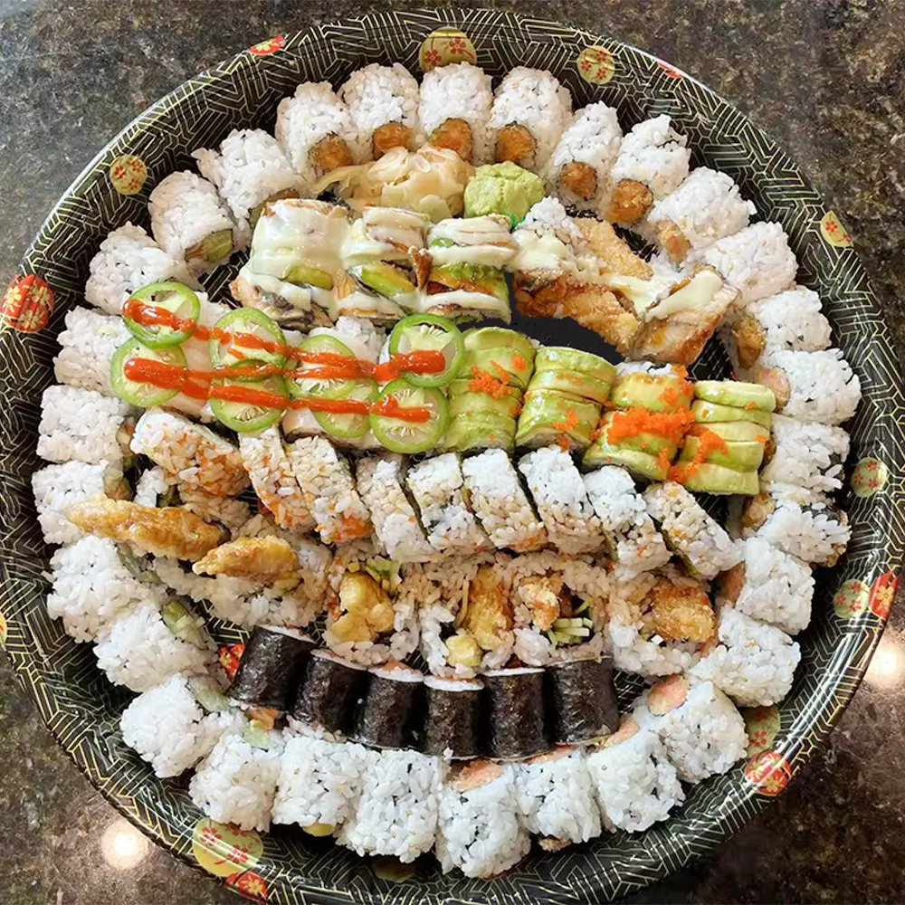 Sushi platter from Wasabi AYCE, a Japanese restaurant in Superior